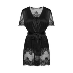 Obsessive Kimono Maderris S/XS – Kimono satin et dentelle | Ambale