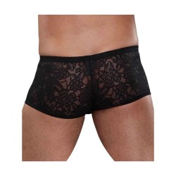Mini Short Noir Dentelle Taille Basse Male Power XL | Ambale