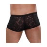Mini Short Noir Dentelle Taille Basse Male Power XL | Ambale