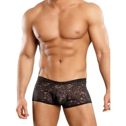 Mini Short Noir Dentelle Taille Basse Male Power XL | Ambale