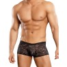 Mini Short Noir Dentelle Taille Basse Male Power XL | Ambale
